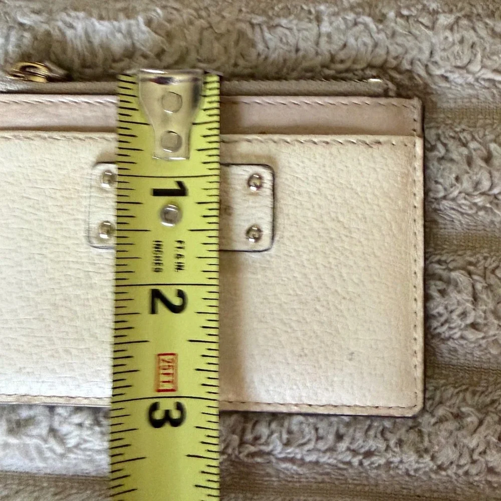 kate spade cream and blush leather card holder wristlet